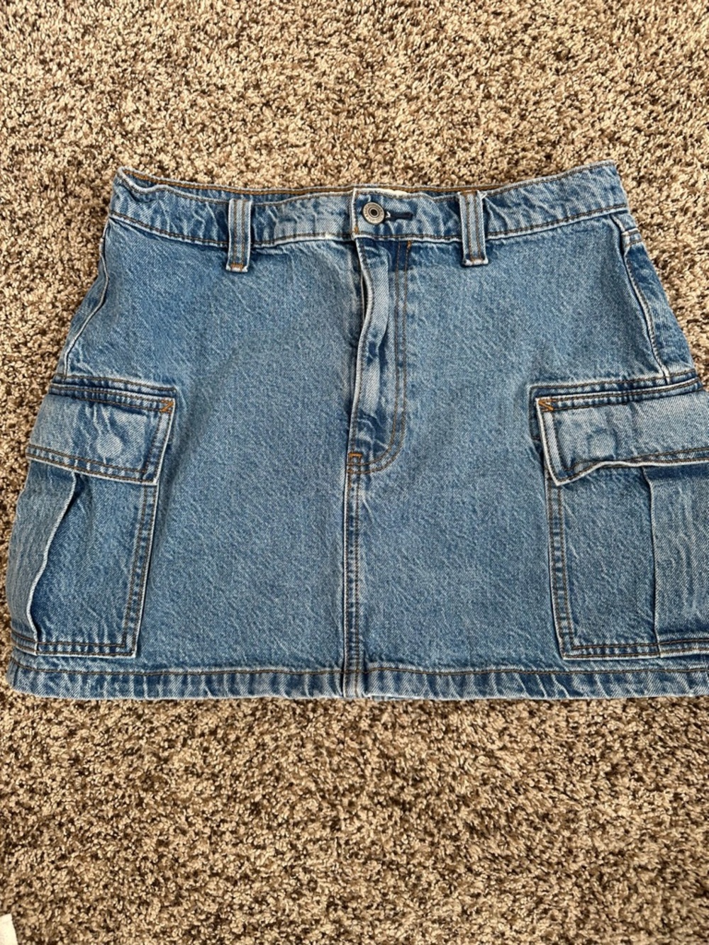Abercrombie & Fitch High Rise Light Blue Denim Skirt